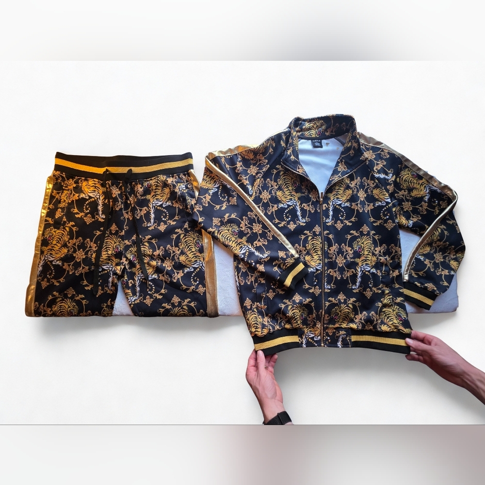 Black and Gold Jogger Set